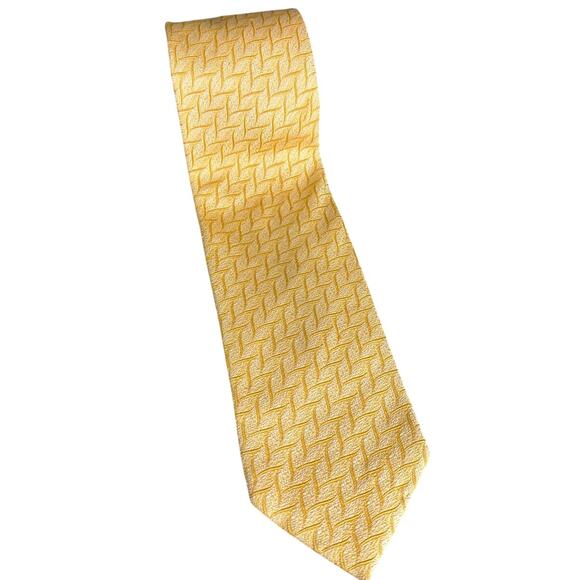 Missoni Italian Silk Tie  Muted Yellow Tonal Pattern 60”x3” Designer Power Ties - Picture 3 of 8